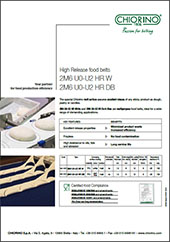 Каталог Ремень с высоким высвобождением для пищевых продуктов 2M6 U0-U2 HR W CHIORINO